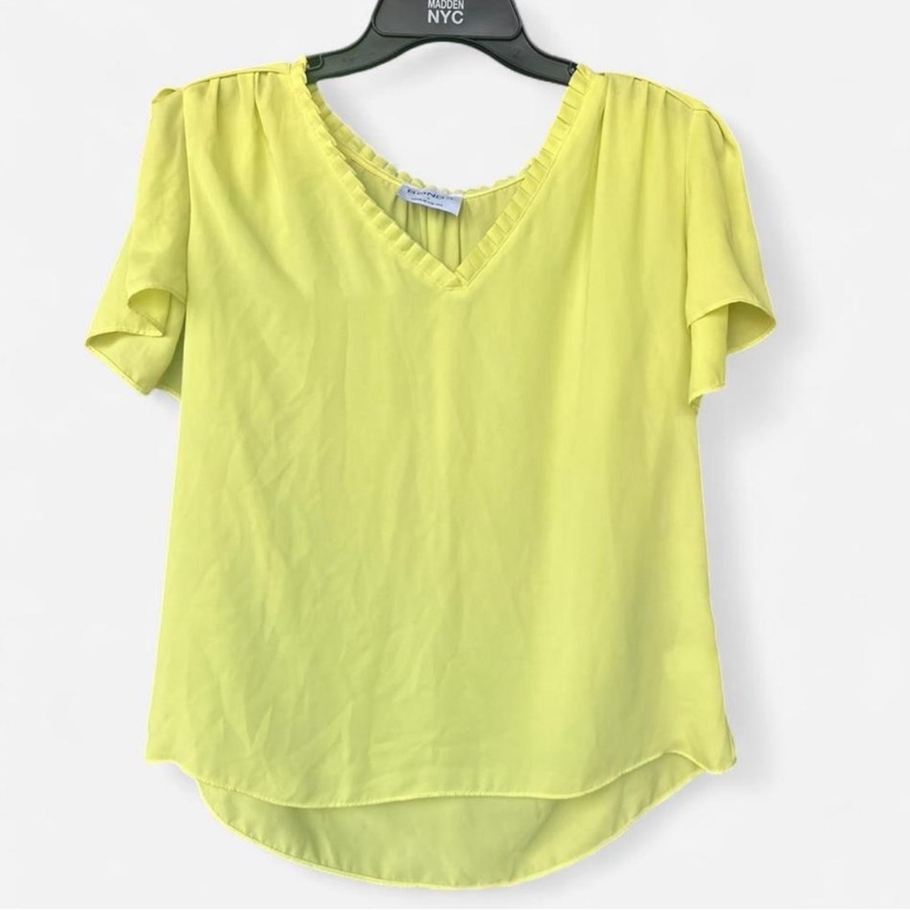 Elegant Yellow V-Neck Blouse